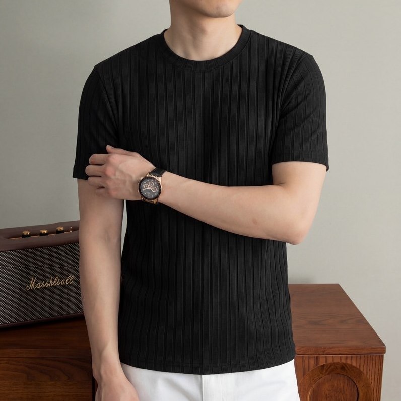 Lucca - Men's Ultra-Comfort Ribbed T-Shirt, view 3