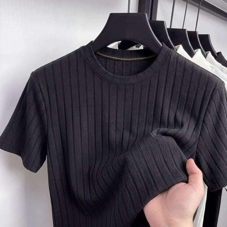 Lucca - Men's Ultra-Comfort Ribbed T-Shirt, view 4