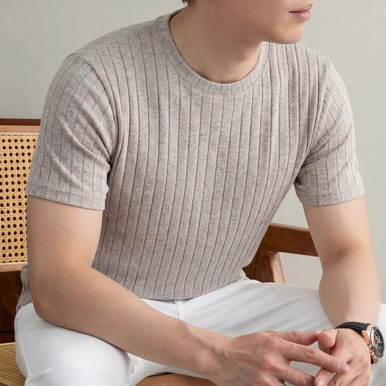 Lucca - Men's Ultra-Comfort Ribbed T-Shirt, view 6