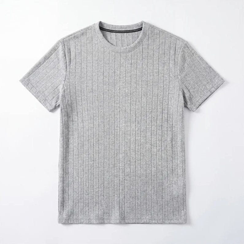 Lucca - Men's Ultra-Comfort Ribbed T-Shirt in Heather Gray