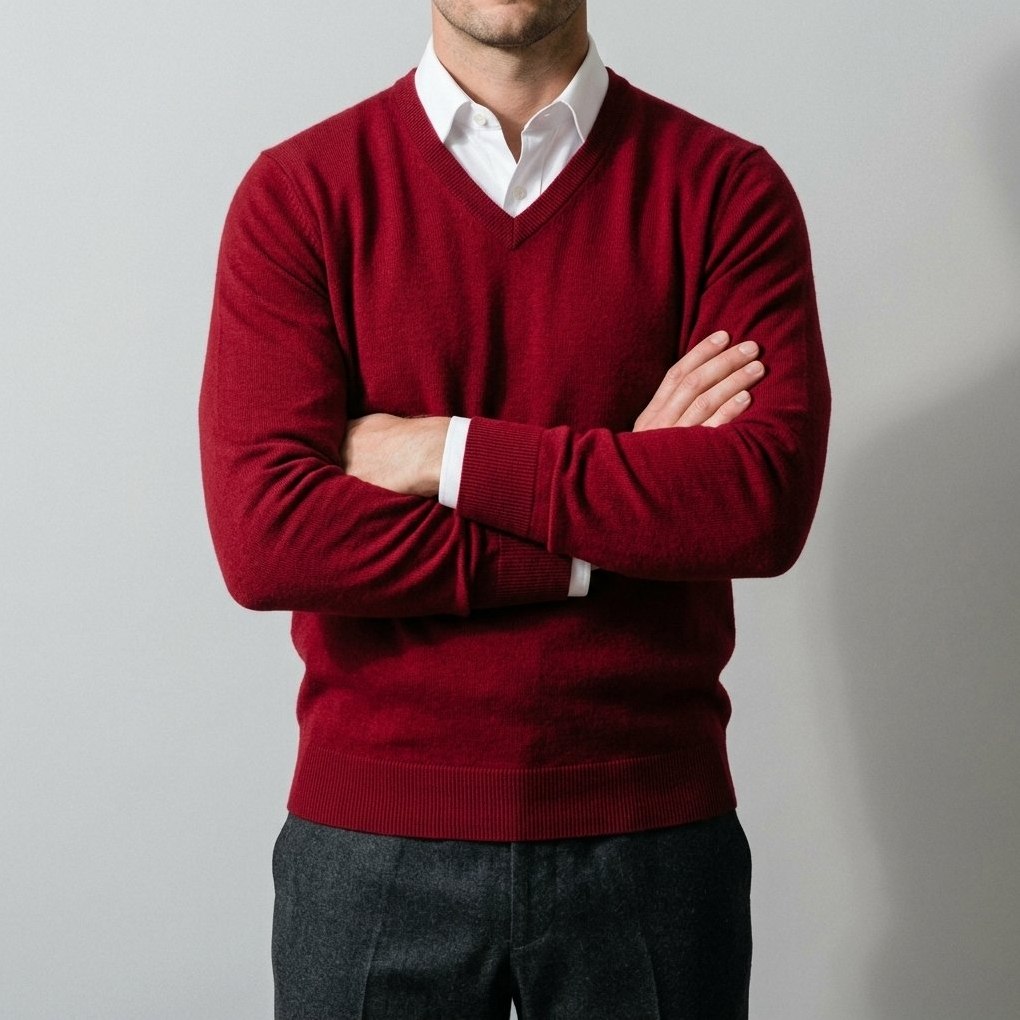 Men’s Cashmere V-Neck Sweater – Corsavi, view 4