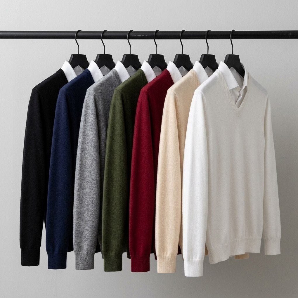 Men’s Cashmere V-Neck Sweater – Corsavi, view 17