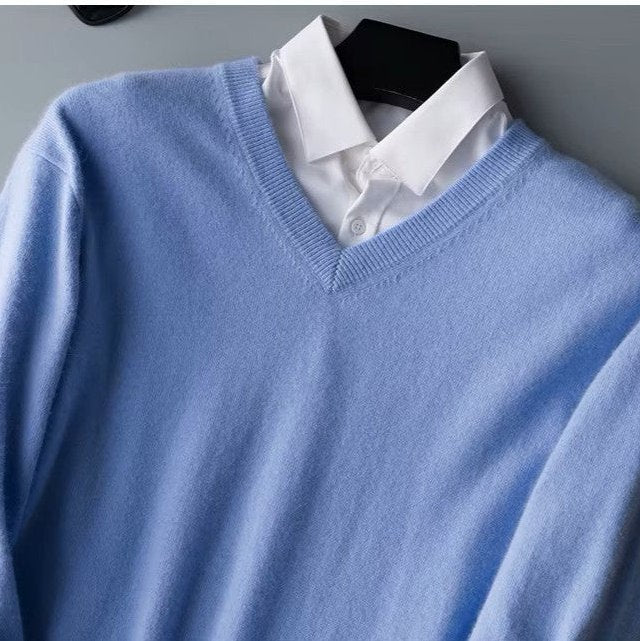 Men’s Cashmere V-Neck Sweater – Corsavi, view 26