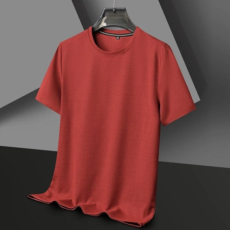 Menton - Men's Ultra-Comfort Waffle Crew T-Shirt in Brick Red