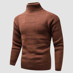 Rhys – Men's Fitted Turtleneck Jumper in Brown