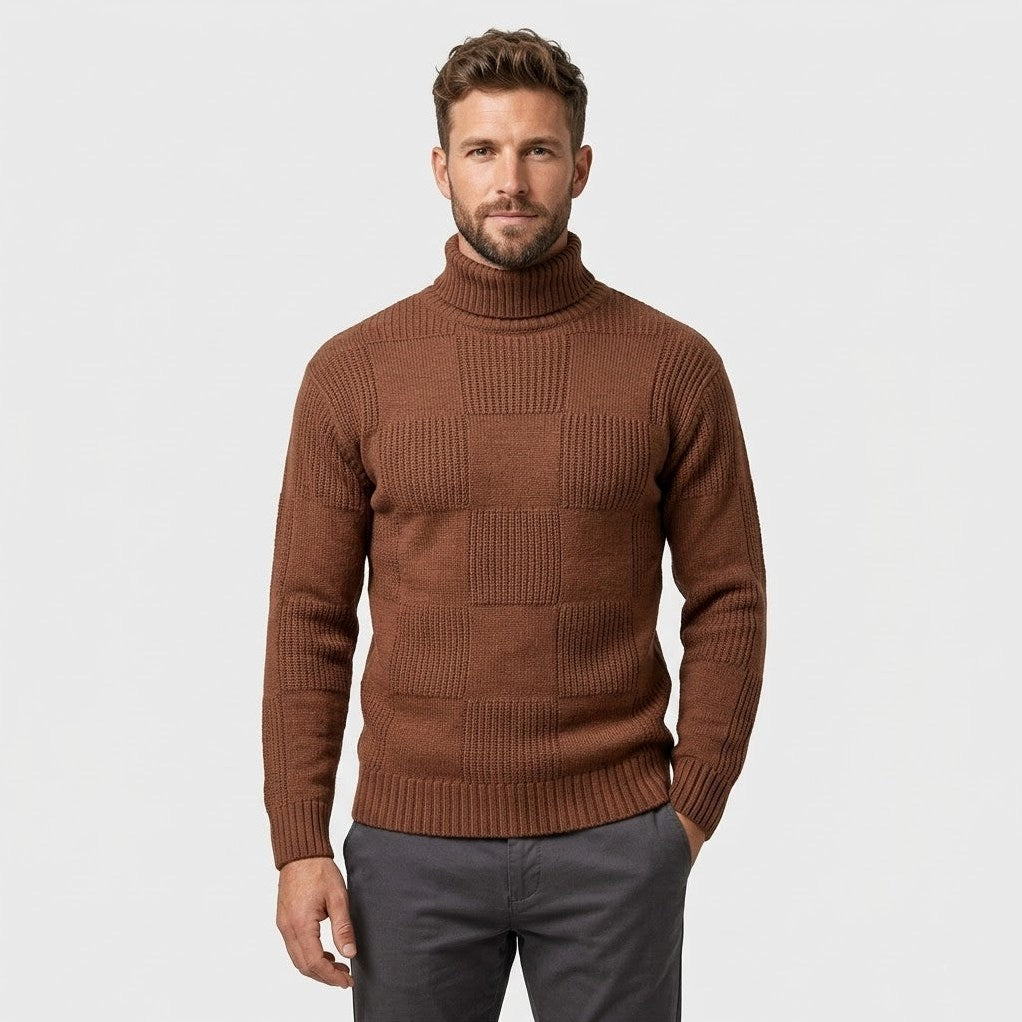 Rhys – Men's Fitted Turtleneck Jumper, view 1