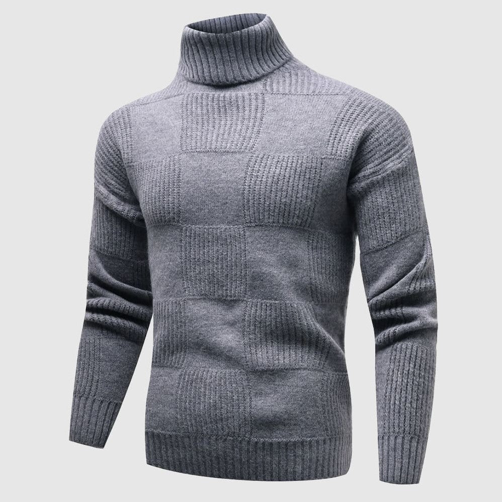 Rhys – Men's Fitted Turtleneck Jumper in Gray