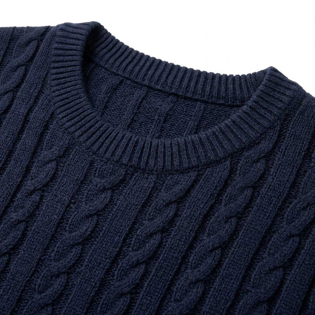 Robin | Men's Crew-Neck Cable Knit Sweater, view 3