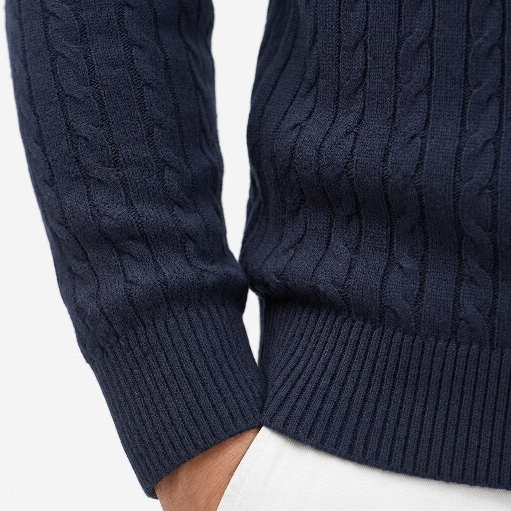 Robin | Men's Crew-Neck Cable Knit Sweater, view 5