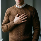 Robin | Men's Crew-Neck Cable Knit Sweater, view 7