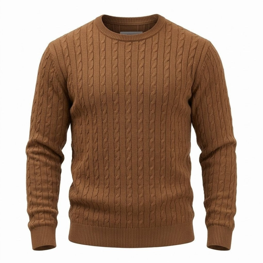 Robin | Men's Crew-Neck Cable Knit Sweater, view 8