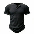 Siena - Men's Ultra-Comfort Henley Shirt in Obsidian Black