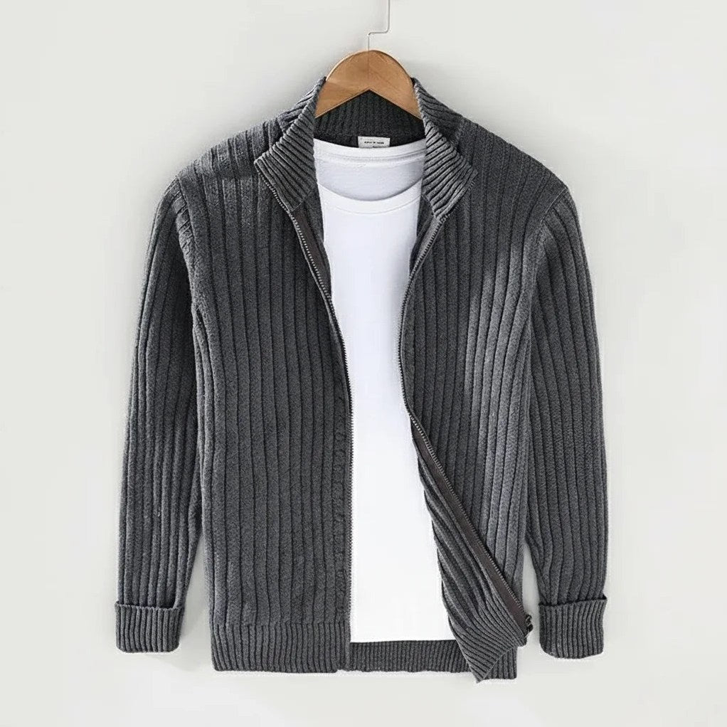 Thorne Knit Jacket (Ribbed Zip Cardigan) for Men, view 2