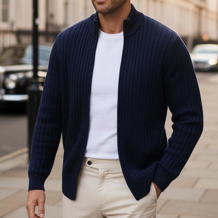 Thorne Knit Jacket (Ribbed Zip Cardigan) for Men, view 8