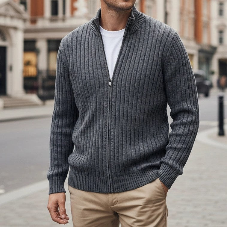 Thorne Knit Jacket (Ribbed Zip Cardigan) for Men, view 9