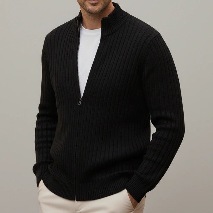 Thorne Knit Jacket (Ribbed Zip Cardigan) for Men, view 12