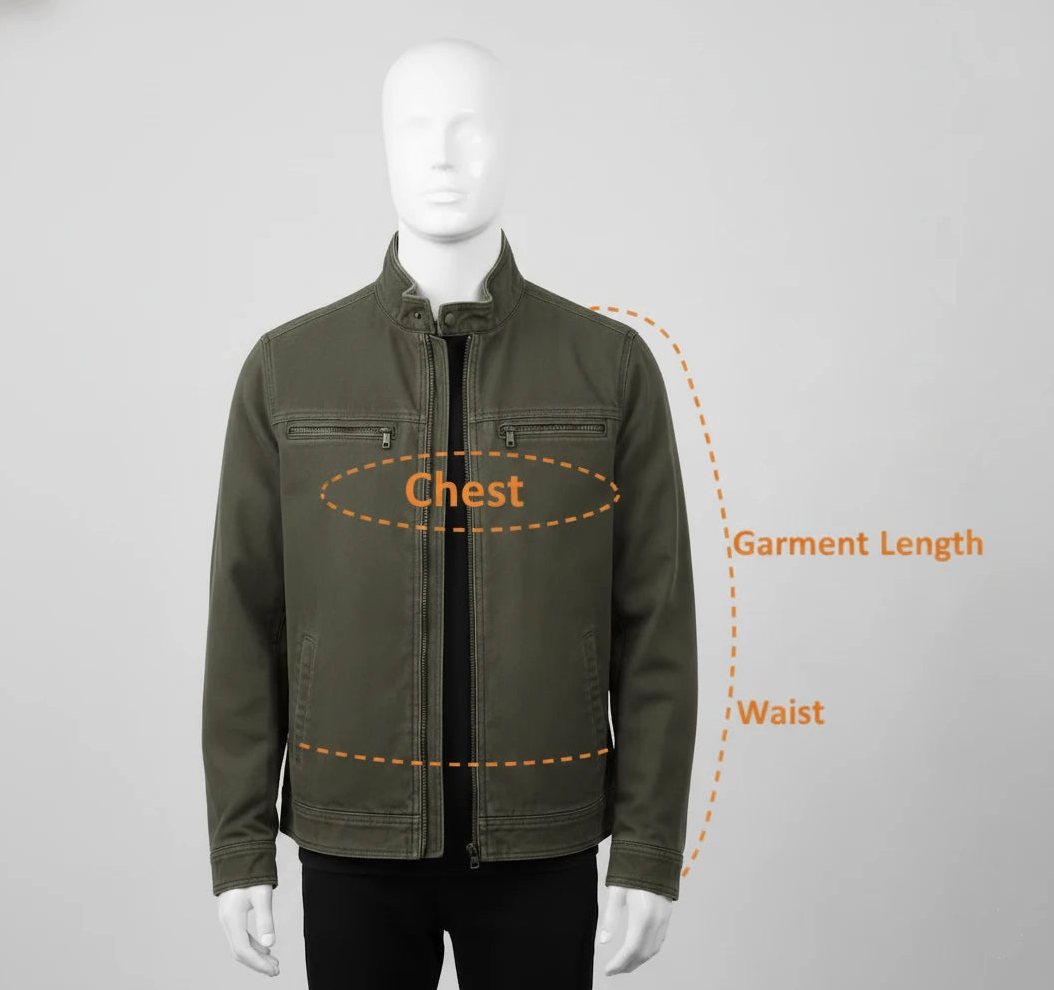 How to measure a jacket: chest and garment length